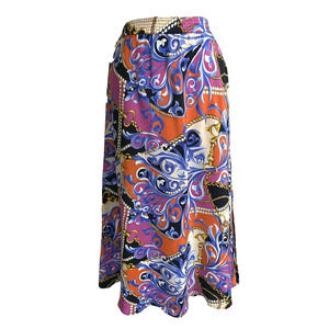 Vintage~Rare~Gorgeous~‎ Sandra Roth 100%Silk Long Skirt~ 8 M/L